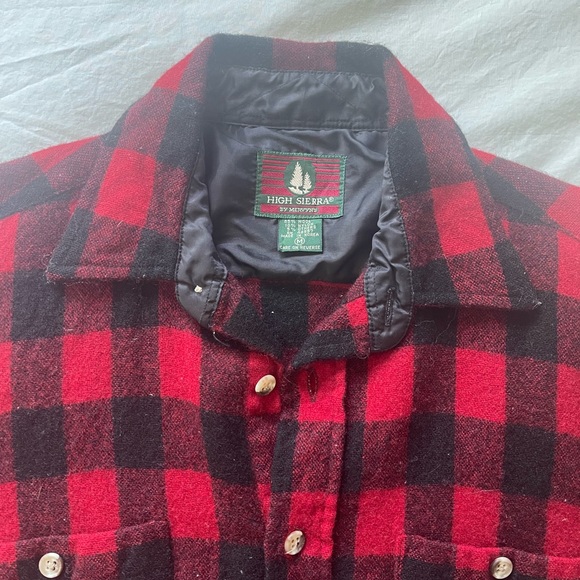 Buffalo Check Black and Red Wool Button Down - Picture 2 of 3